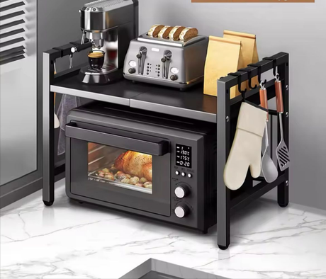 Single Layer Heavy Duty Adjustable Microwave Stand Durable & Stylish Storage Solution