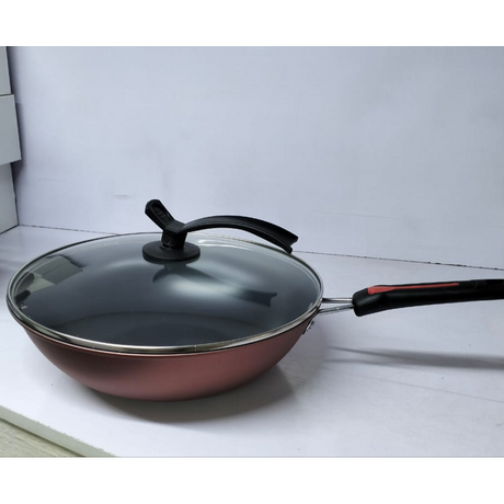 Non Stick Deep Frying Pan with Glass Lid Versatile Skillet for Sautéing, Frying, and Cooking- Furaha Finds Kenya