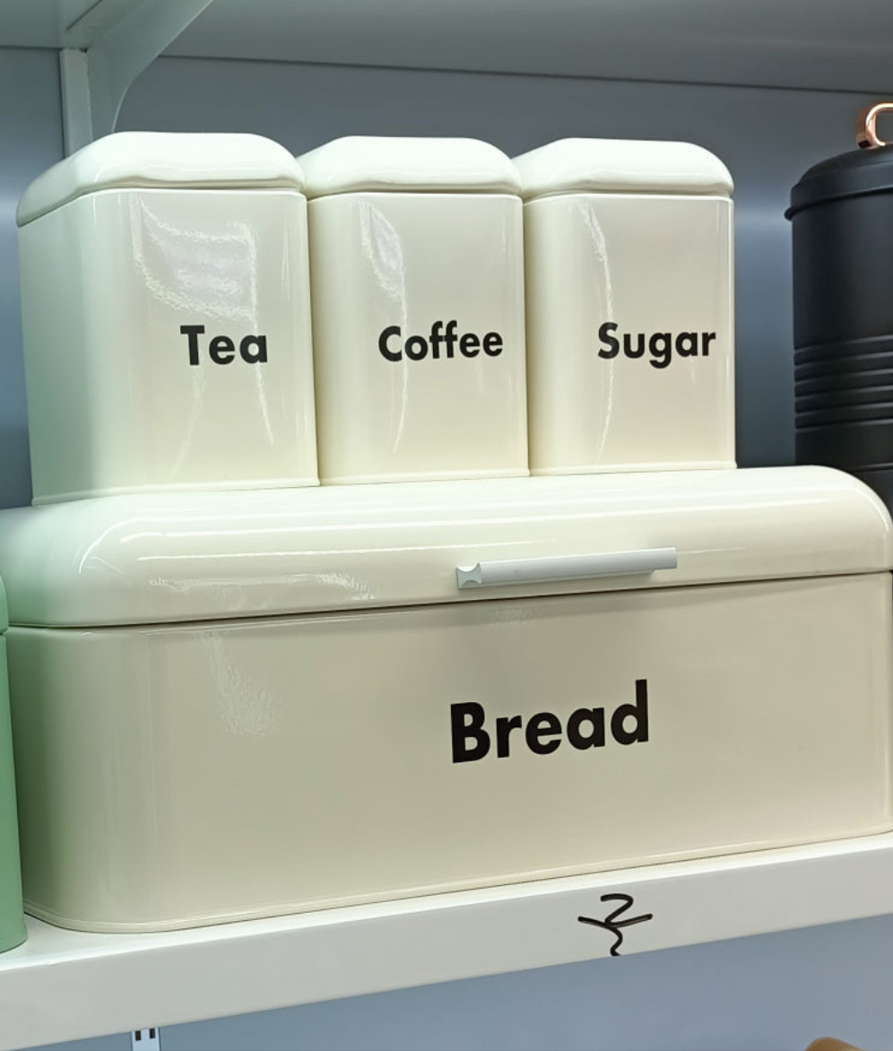 Nordic Style Bread Bin with 3 Canister Set for Multipurpose Kitchen Storage – Large Capacity- Furaha Finds Kenya