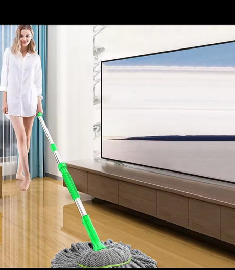 360 degrees Rotating Self Wringing Bamboo Twist Mop Microfiber, Retractable & No Bend Design- Furaha Finds Kenya