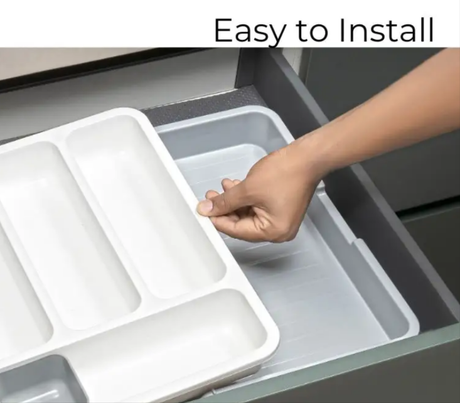 Expandable Cutlery Tray Adjustable Drawer Organizer Plastic Material- Furaha Finds Kenya