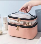 Compact Travel Toiletries and Makeup Bag Multi-Compartment Cosmetic Organizer
