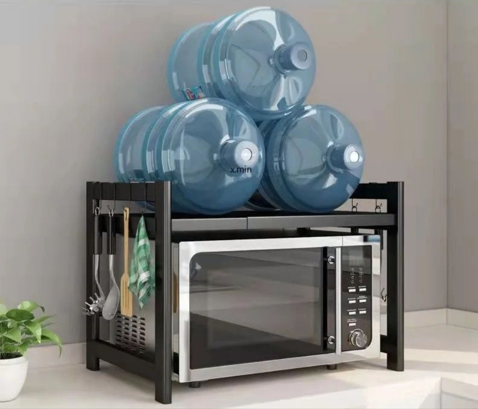 Metallic Microwave Stand for Kitchen Countertop Storage and Organization- Furaha Finds Kenya