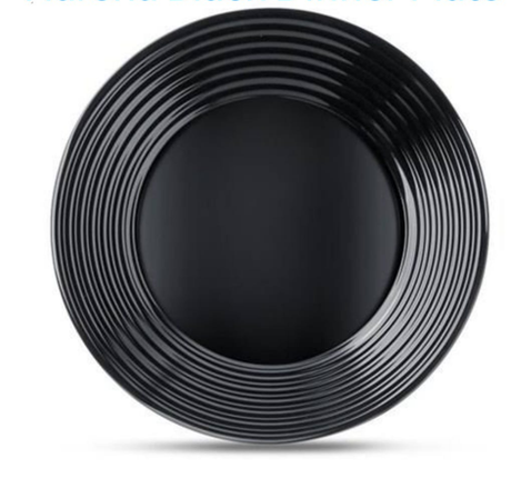 Furaha Finds Luminarc Harena Black Dinner Plate 27cm Set of 6 Pcs Elegant Tableware