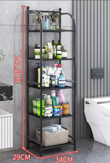 5 Tier Metallic Rack Multipurpose Storage Shelf 29x34x141.5cm