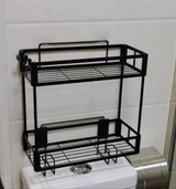 2 Tier Space-Saving Over the Toilet Storage Rack No-Drill Organizer