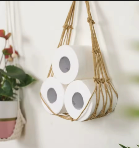 Nordic Style Hanging Cotton Rope Roll Paper Holder