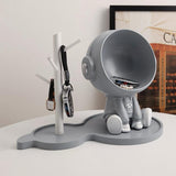 Astronaut Storage Decor – Modern Ceramic Bear & Stand Set (White or Grey)