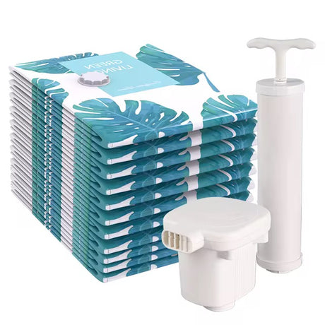 10pcs Vacuum Compression Storage Bags Set with Electric Pump
