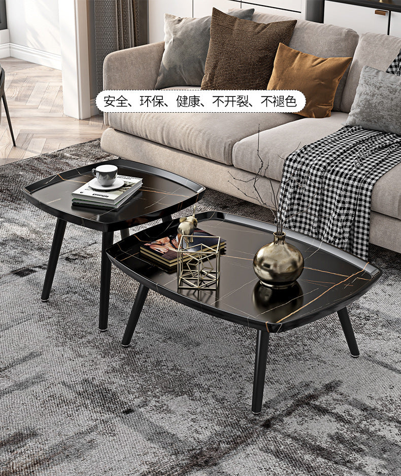 2-Piece Modern Coffee Table Set – Stylish Living Room Tables (Black, Grey & Coffee Finish)