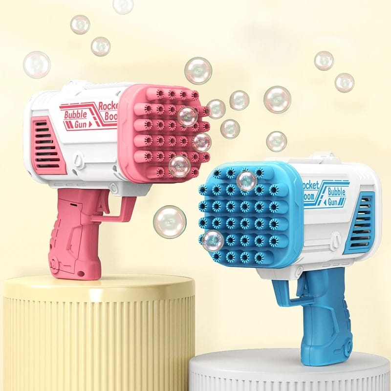 32 Hole Electric Bubble Machine Toy Gun Stick for Kids  No Batteries & Bubble Water