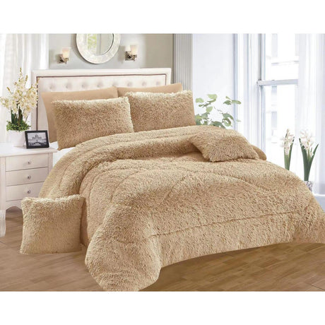 Fluffy Duvet Set (6x7) | Includes 4 Pillowcases & 1 Flat Bedsheet | Perfect For Cold Nights And Adding Style To Your Bedroom
