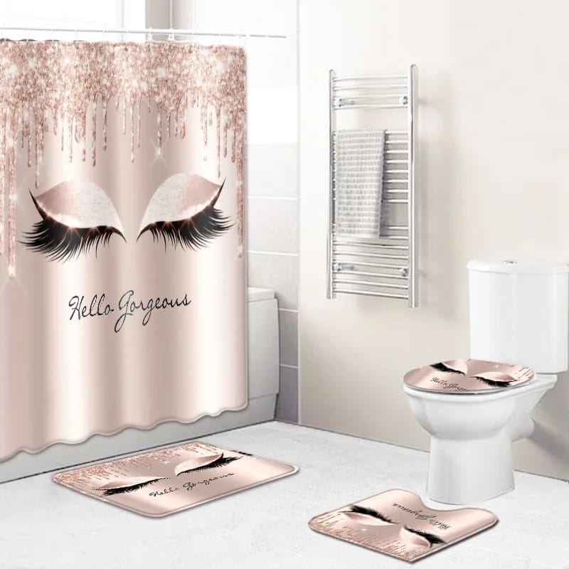 Furaha Finds 4-Piece Bathroom Shower Curtain Set 
