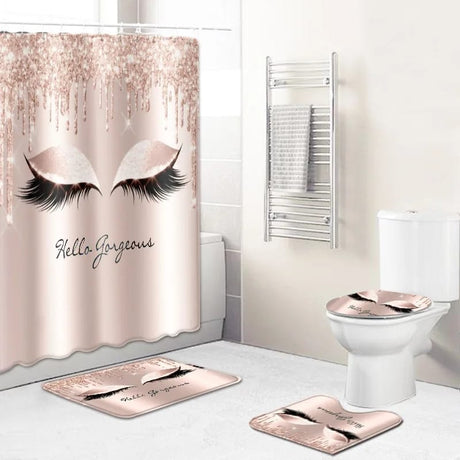 Furaha Finds 4-Piece Bathroom Shower Curtain Set 