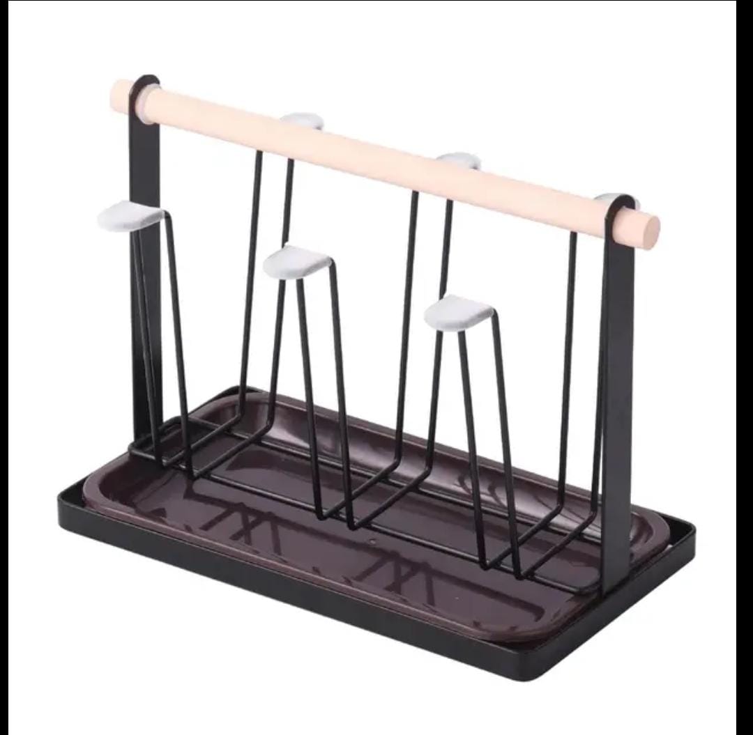Furaha Finds Metallic Glass/Cup Holder with Bamboo Base