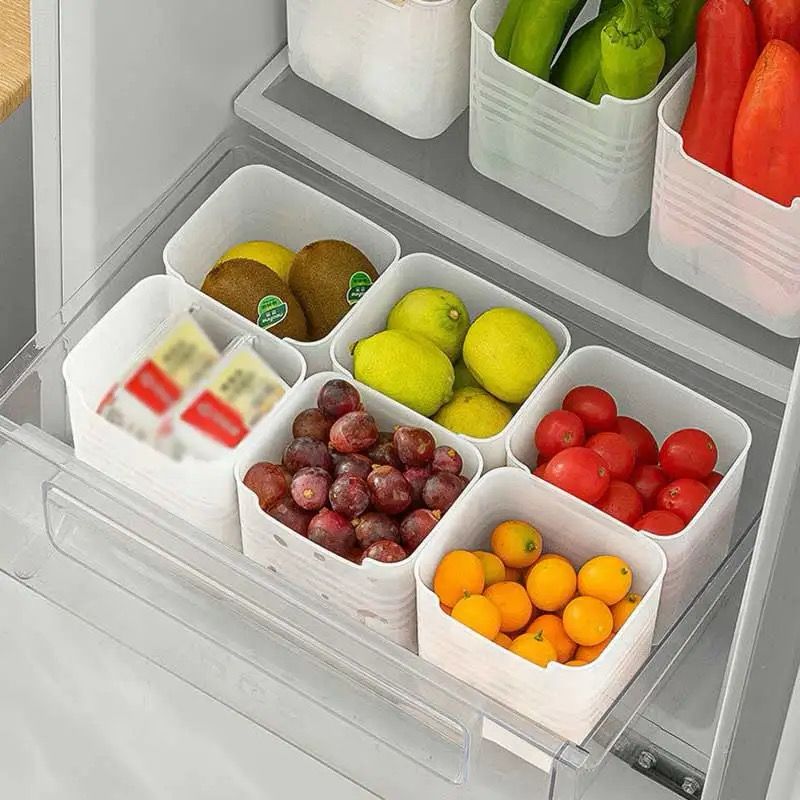 Fridge Organization Containers Set of 5 Plastic Storage Bins for Kitchen and Refrigerator