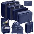 Furaha Finds 9 Piece Luggage Travel Organizers Suitcase packing cubes, waterproof storage pouches, and travel accessories for efficient luggage organization.