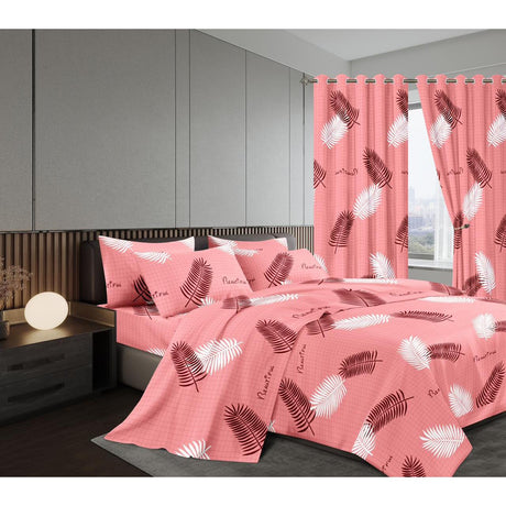 Warm Woolen Duvet Set with Matching Curtains | Includes Fitted & Flat Sheets, Pillowcases & Curtains | Size 6x7