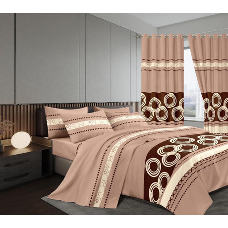 Warm Woolen Duvet Set with Matching Curtains | Includes Fitted & Flat Sheets, Pillowcases & Curtains | Size 6x7