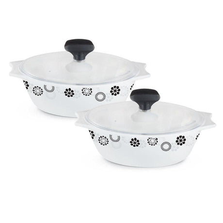 4pcs White Glass Casserole Set (Universe)- Furaha Finds Kenya