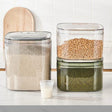 10L Artistic Plastic Rice & Cereal Container | Stackable Food Storage | Clear, Brown & Green- Furaha Finds Kenya