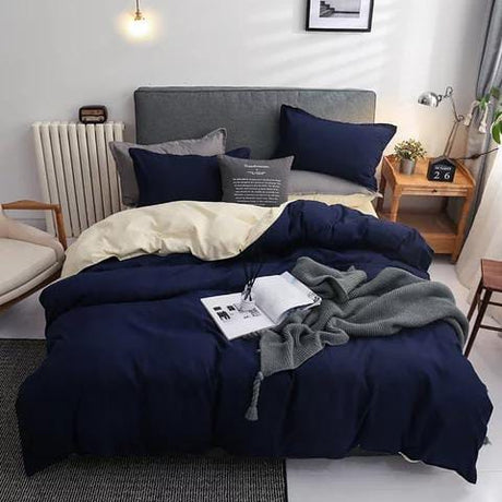 Plain Double-Sided Color Cotton Duvet Cover Set Soft & Breathable