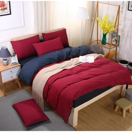 Plain Double-Sided Color Cotton Duvet Cover Set Soft & Breathable