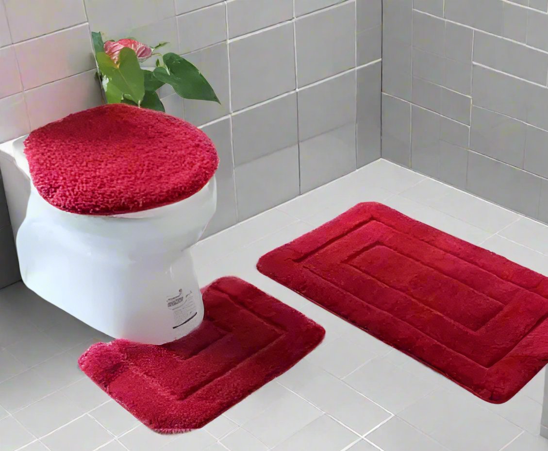Furaha Finds 3pcs toilet mat set