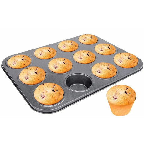 12 Hole Cupcake Baking Tin Non Slip Durable Carbon Steel Muffin & Cupcake Pan- Furaha Finds Kenya