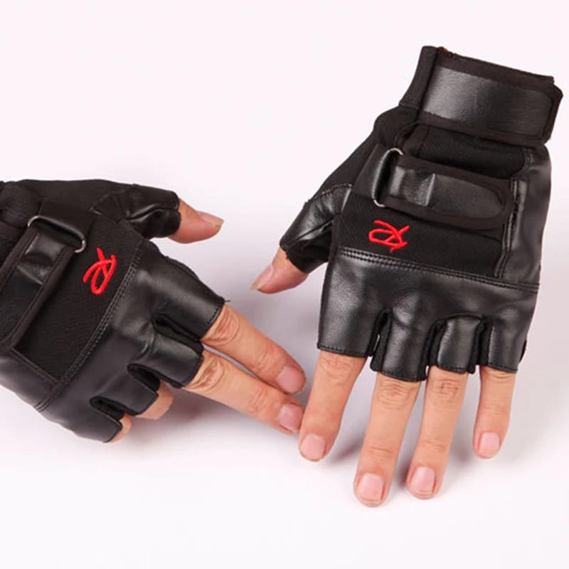 Furaha Finds high quality leather gym gloves with adjustable wrist straps padded for comfort grip and wrist support during workouts
