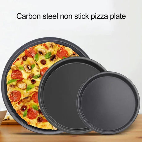 3Piece NonStick Pizza Pan Set | Carbon Steel | 24cm, 26cm, 28cm | Durable & Easy Handling- Furaha Finds Kenya