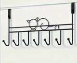 High Quality Iron Over the Door Hanger | 7 Strong Hooks for Coats, Bags, Clothes, and Belts