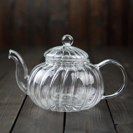 Stripped High Borosilicate Glass Tea Coffee Pot 800ml, Stainless Steel Filter Infuser, Heat Resistant- Furaha Finds Kenya