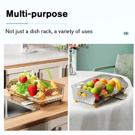 Multifunction Drainer with Automatic Draining Large Capacity Storage for Utensils, Fruits, and Vegetables- Furaha Finds Kenya