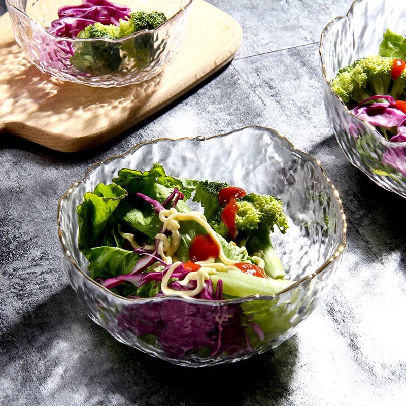 3 Piece Glass Salad/Fruit Bowl Set | Large (1050 ml), Medium (700 ml), Small (300 ml)- Furaha Finds Kenya