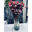 Ribbed Clear Black Glass Vase – Elegant Clear Glass with Black Ribbed Design, 10 cm Diameter x 30 cm Height