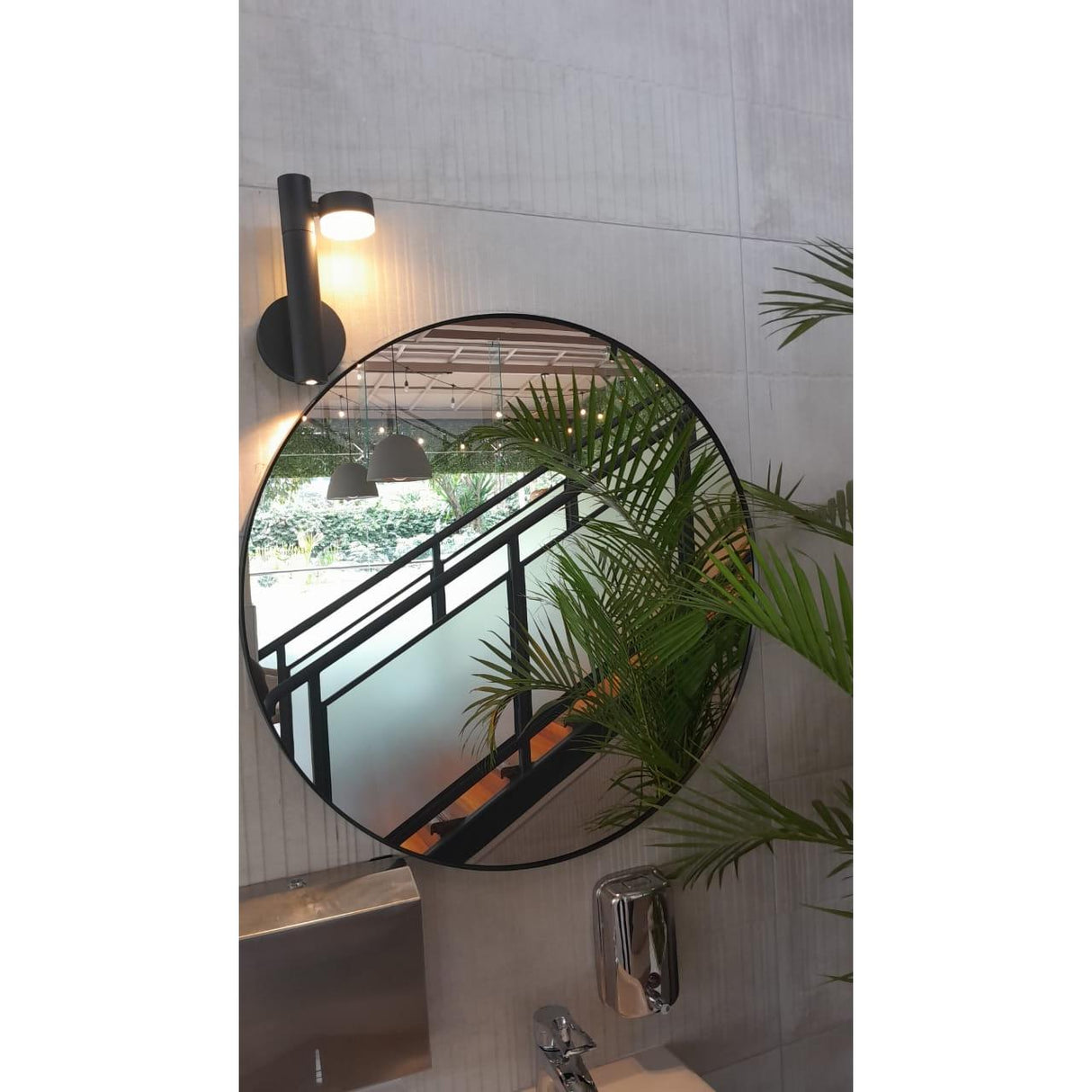 Contemporary Round Mirror Elegant Metal Frame Glass Mirror Glass Mirror Metal Frame Mirror Modern Wall Mirror Bathroom Vanity Mirror Entryway Mirror Living Room Mirror Bathroom Living Room Bedroom Entryways Home Decor
