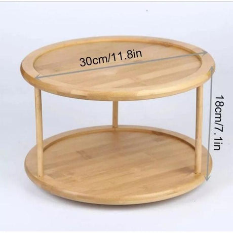 Bamboo Rotating Spice Rack 360° Rotating Organizer for Kitchen Spices and Condiments- Furaha Finds Kenya