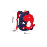 3D Dinosaur Cartoon Kids School Bag Cute Toddler Backpack, Large Size 33x26x12cm and Medium Size 30x24x11cm