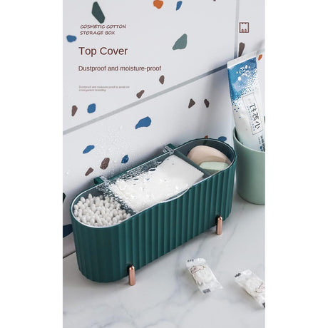 Cosmetics Storage Box | DustProof Makeup Organizer for Cotton Pads, Swabs, Beauty Egg Holder, Bathroom Jewelry Organizer- Furaha Finds Kenya