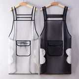 Waterproof Transparent Kitchen Apron Oil Resistant, Wipeable Apron with Pockets for Men & Women, 64x98cm- Furaha Finds Kenya