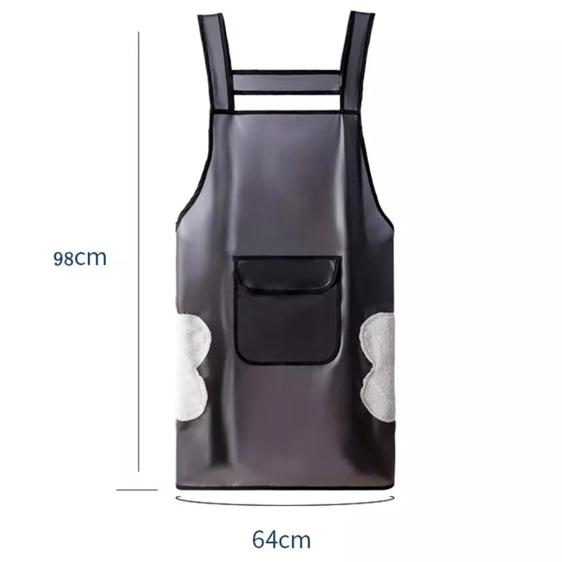 Waterproof Transparent Kitchen Apron Oil Resistant, Wipeable Apron with Pockets for Men & Women, 64x98cm- Furaha Finds Kenya