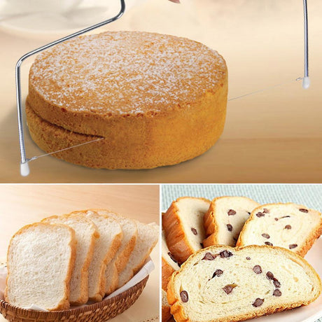 Double Wire Adjustable Cake Cutter | Stainless Steel Layering & Leveling Tool for Cakes | Perfect for Baking & Decorating- Furaha Finds Kenya