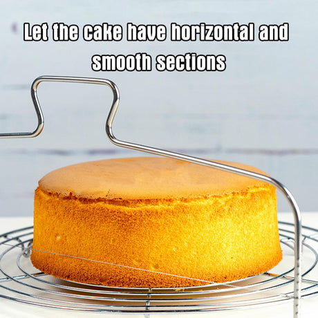 Double Wire Adjustable Cake Cutter | Stainless Steel Layering & Leveling Tool for Cakes | Perfect for Baking & Decorating- Furaha Finds Kenya