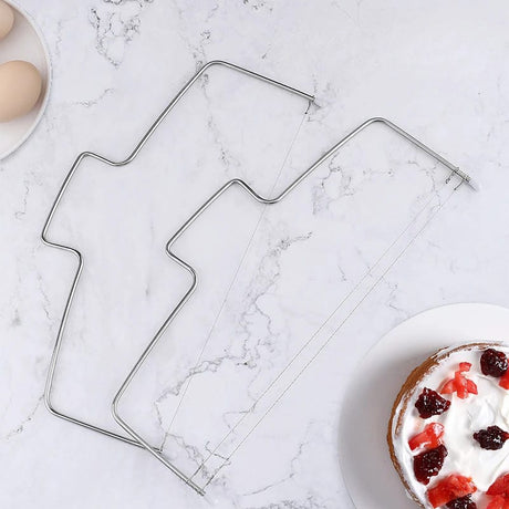 Double Wire Adjustable Cake Cutter | Stainless Steel Layering & Leveling Tool for Cakes | Perfect for Baking & Decorating- Furaha Finds Kenya
