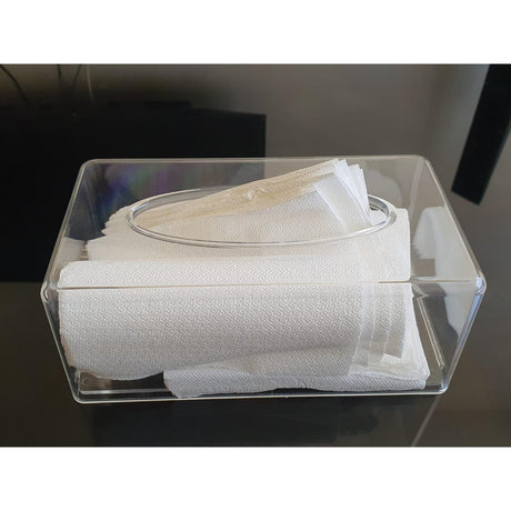 Transparent Clear Acrylic Serviette Napkin Holder | 22x12x9cm | Modern and Elegant Tabletop Organizer- Furaha Finds Kenya