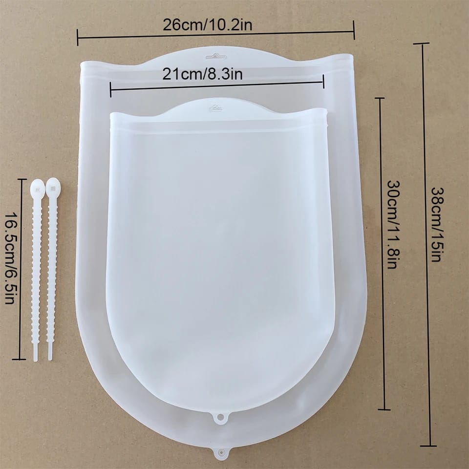 Medium Food Grade Silicone Dough Kneading Bag | Flour & Dough Mixer for Bread, Pastry, and Pizza | Bakeware