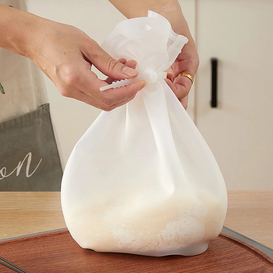 Medium Food Grade Silicone Dough Kneading Bag | Flour & Dough Mixer for Bread, Pastry, and Pizza | Bakeware