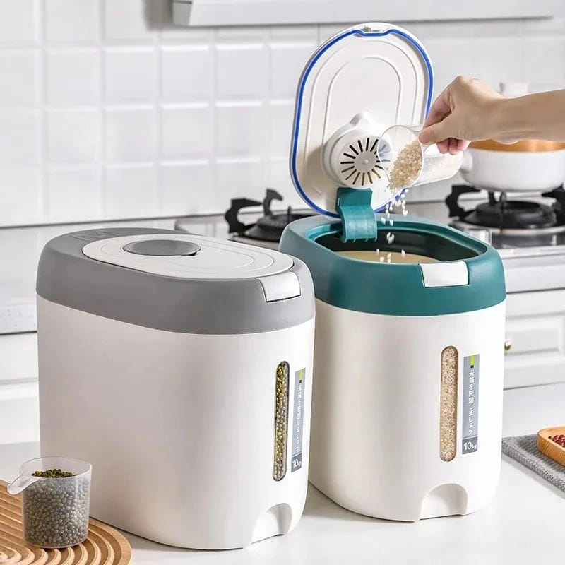 Furaha Finds 10 kg Storage Containers Durable, space saving food and grain storage solutions with airtight seal for kitchen and pantry organization.