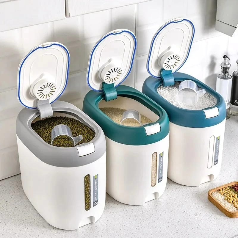 Furaha Finds 10 kg Storage Containers Durable, space saving food and grain storage solutions with airtight seal for kitchen and pantry organization.